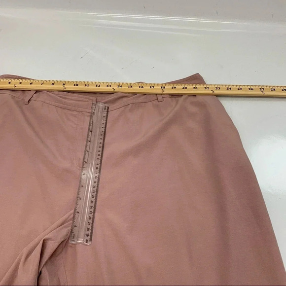 J Jill Wide Leg Crop Pants Woman 26W  Pink Pockets Front Zip Tencel Bamboo NEW - Picture 10 of 11